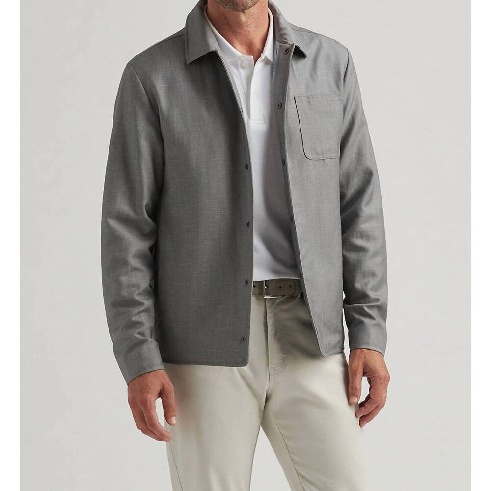 NEW PETER MILLAR portland shirt jacket in gale gray